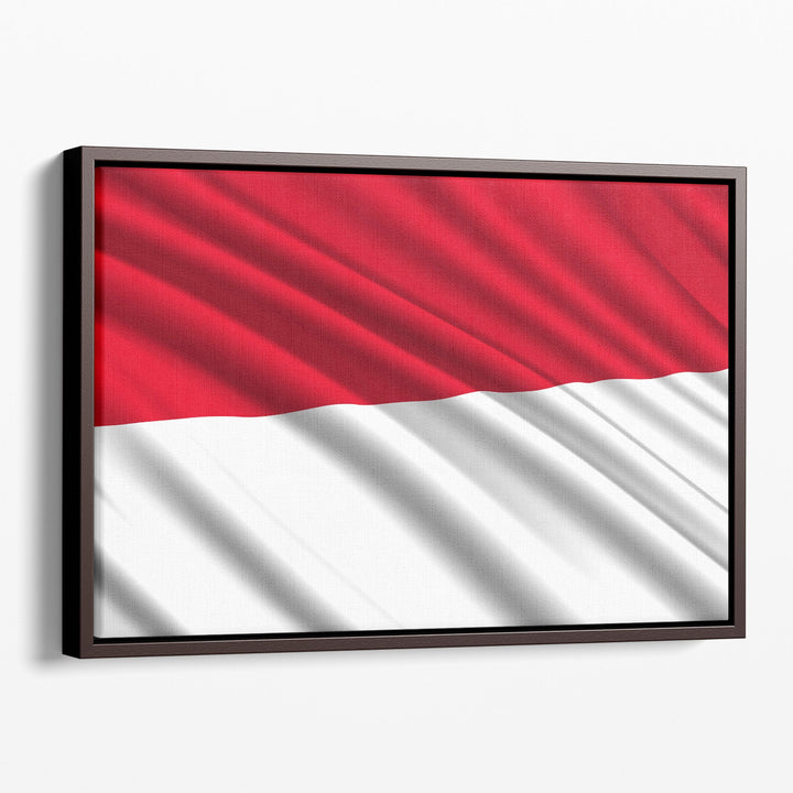 Monaco Flag Waving - Canvas Print Wall Art