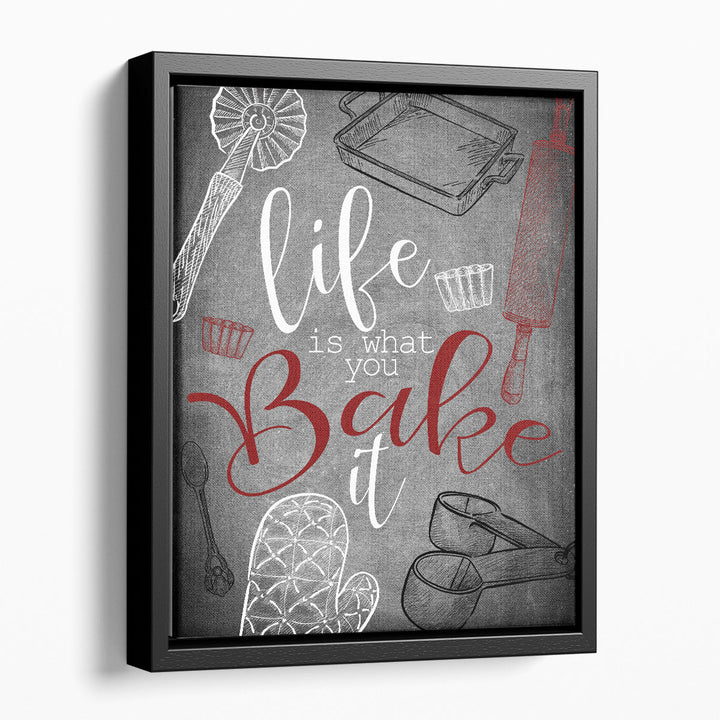 Life is What you Bake It Red - Canvas Print Wall Art