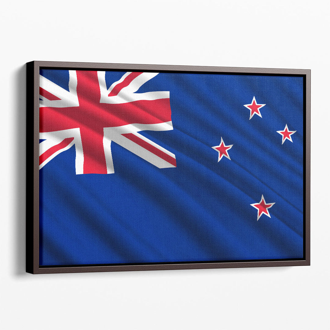 New Zealand Flag Waving - Canvas Print Wall Art