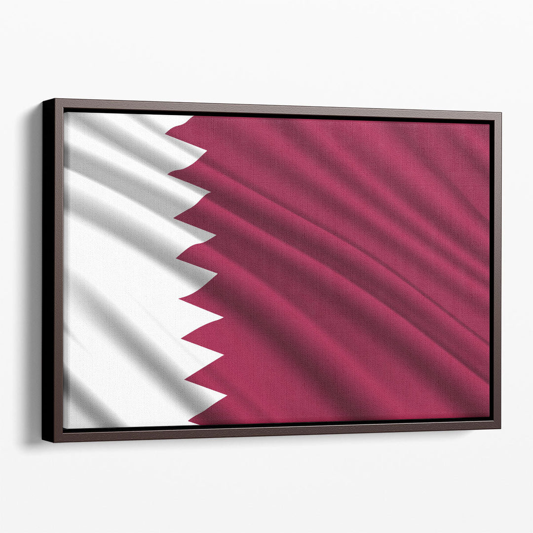 Qatar Flag Waving - Canvas Print Wall Art