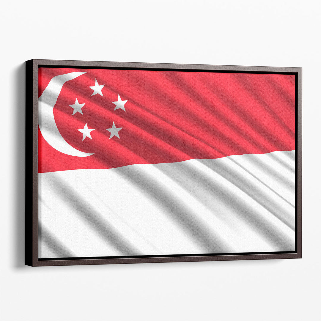 Singapore Flag Waving - Canvas Print Wall Art