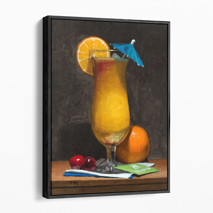 Beachside Cocktail Bliss - Canvas Print Wall Art