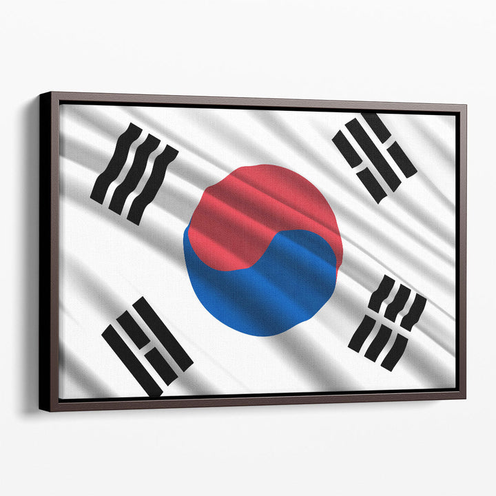 South Korea Flag Waving - Canvas Print Wall Art