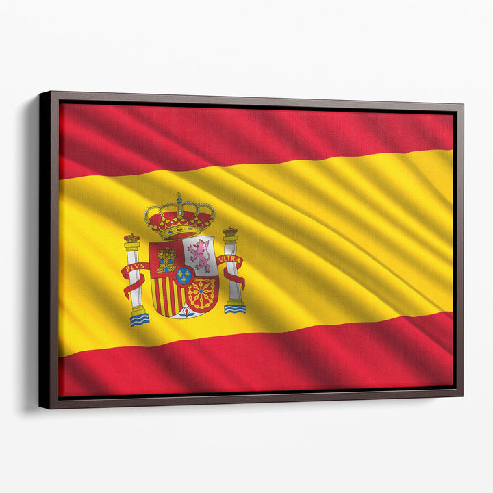 Spain Flag Waving - Canvas Print Wall Art
