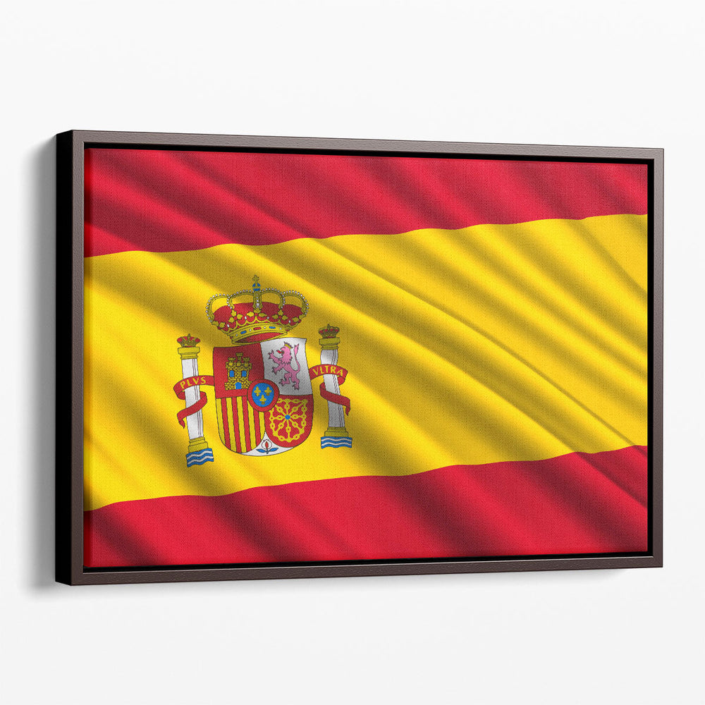 Spain Flag Waving - Canvas Print Wall Art