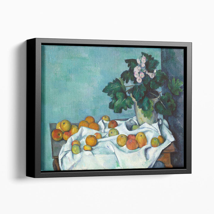 Still Life With Apples And A Pot Of Primroses - Canvas Print Wall Art