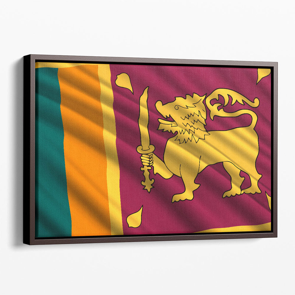 Sri Lanka Flag Waving - Canvas Print Wall Art