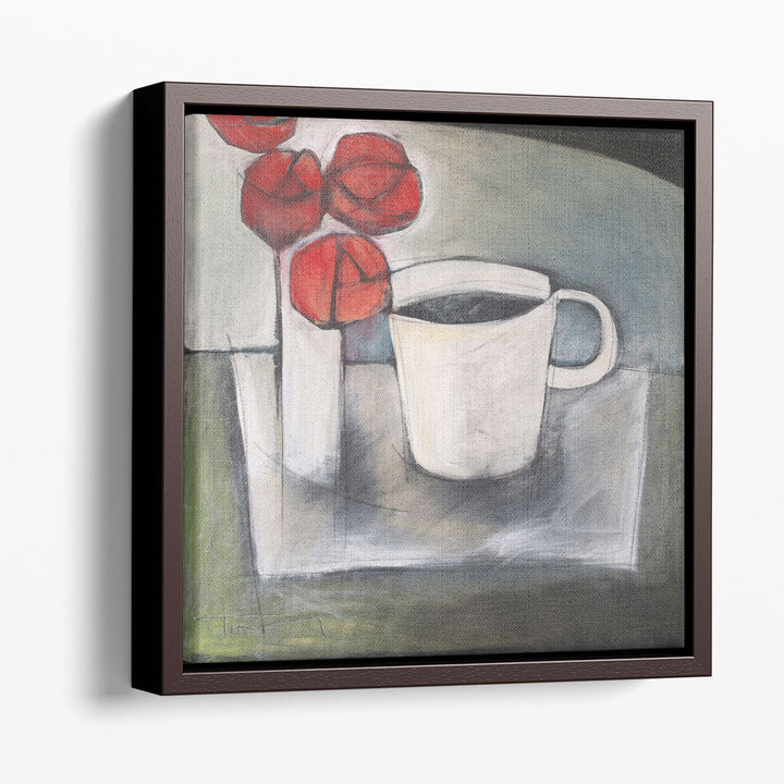 Coffee And Roses - Canvas Print Wall Art