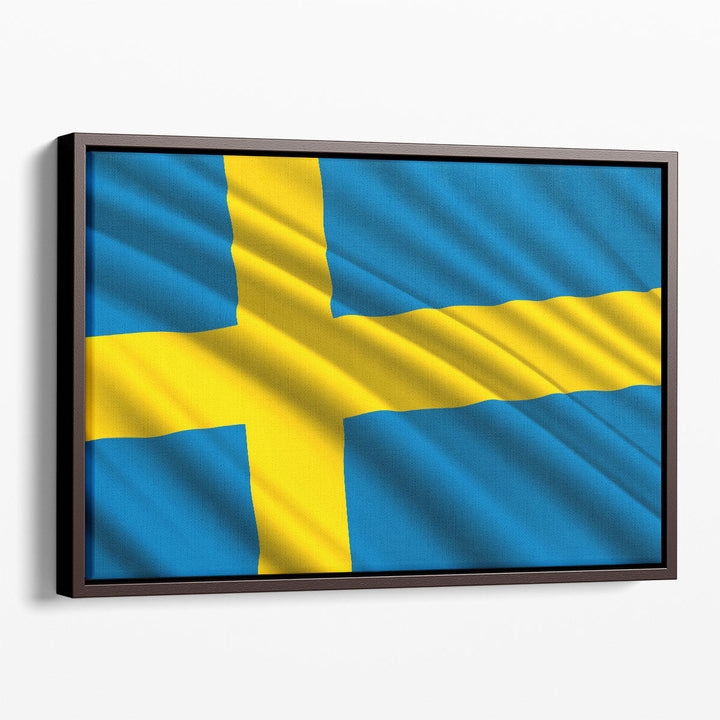 Sweden Flag Waving - Canvas Print Wall Art