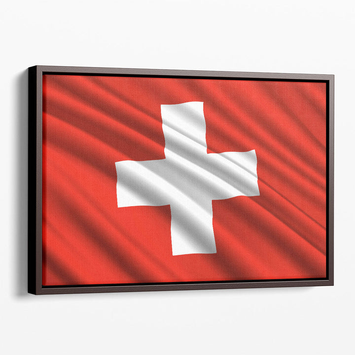 Switzerland Flag Waving - Canvas Print Wall Art