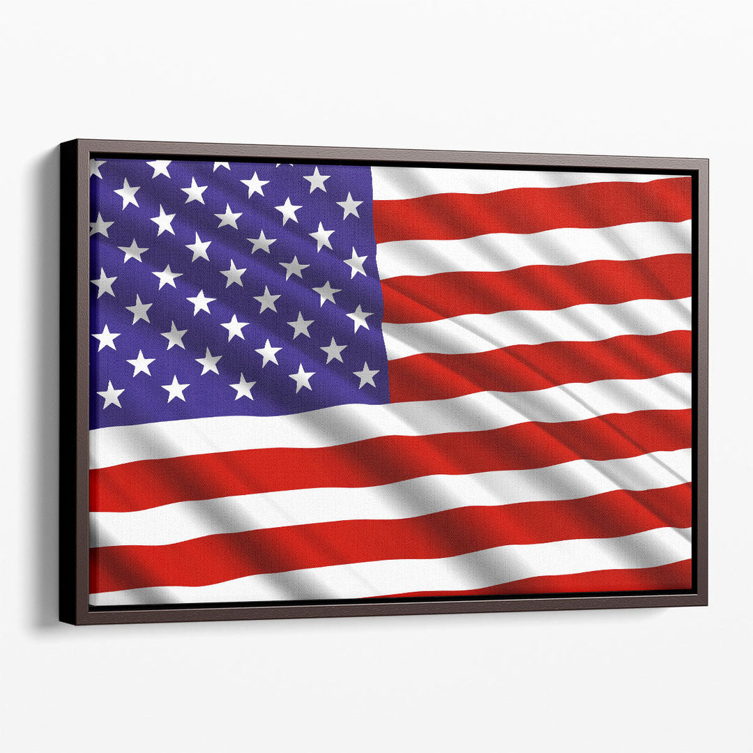 The USA Flag Waving - Canvas Print Wall Art