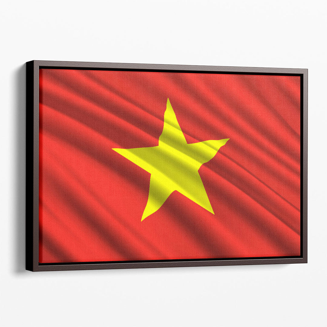 Vietnam Flag Waving - Canvas Print Wall Art