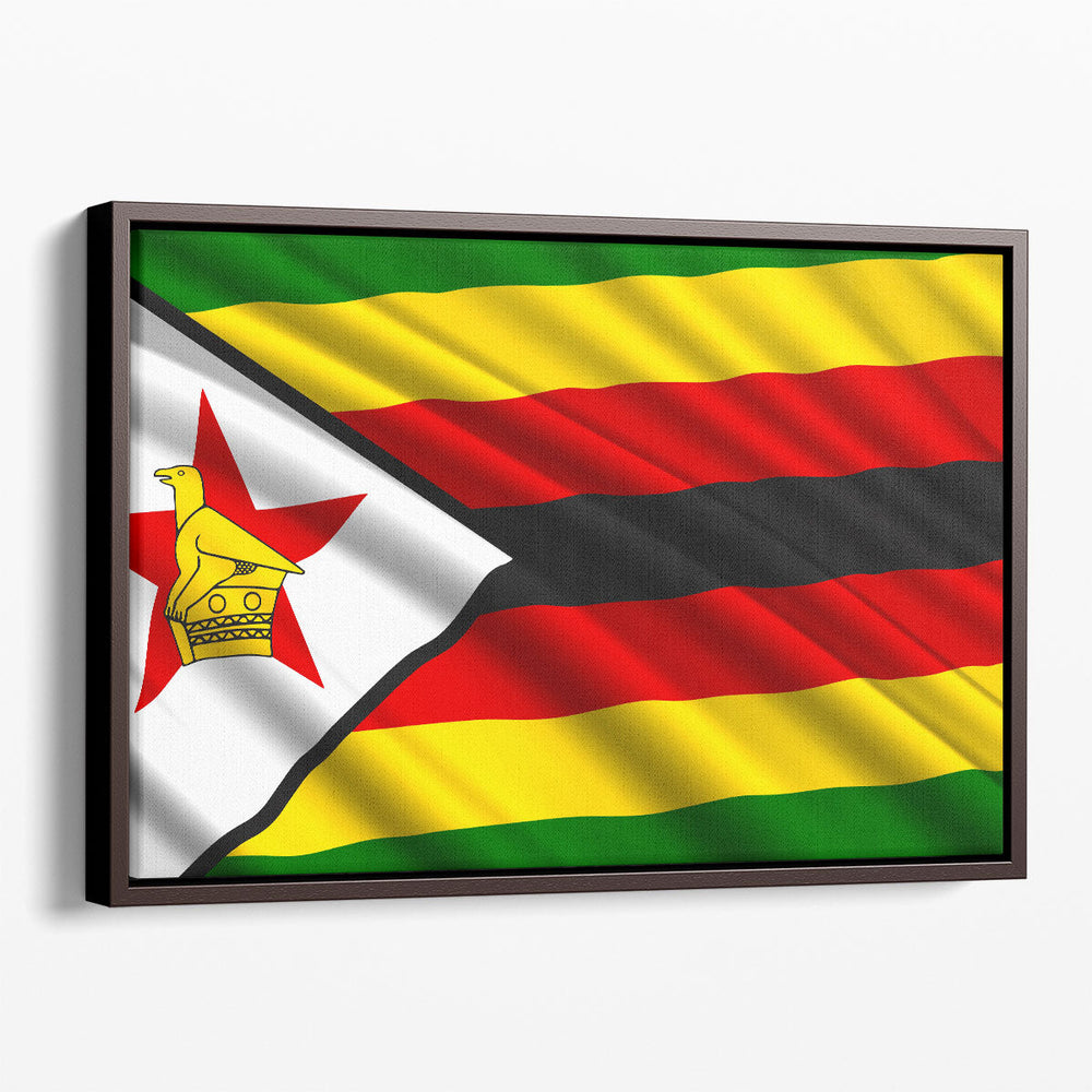 Zimbabwe Flag Waving - Canvas Print Wall Art