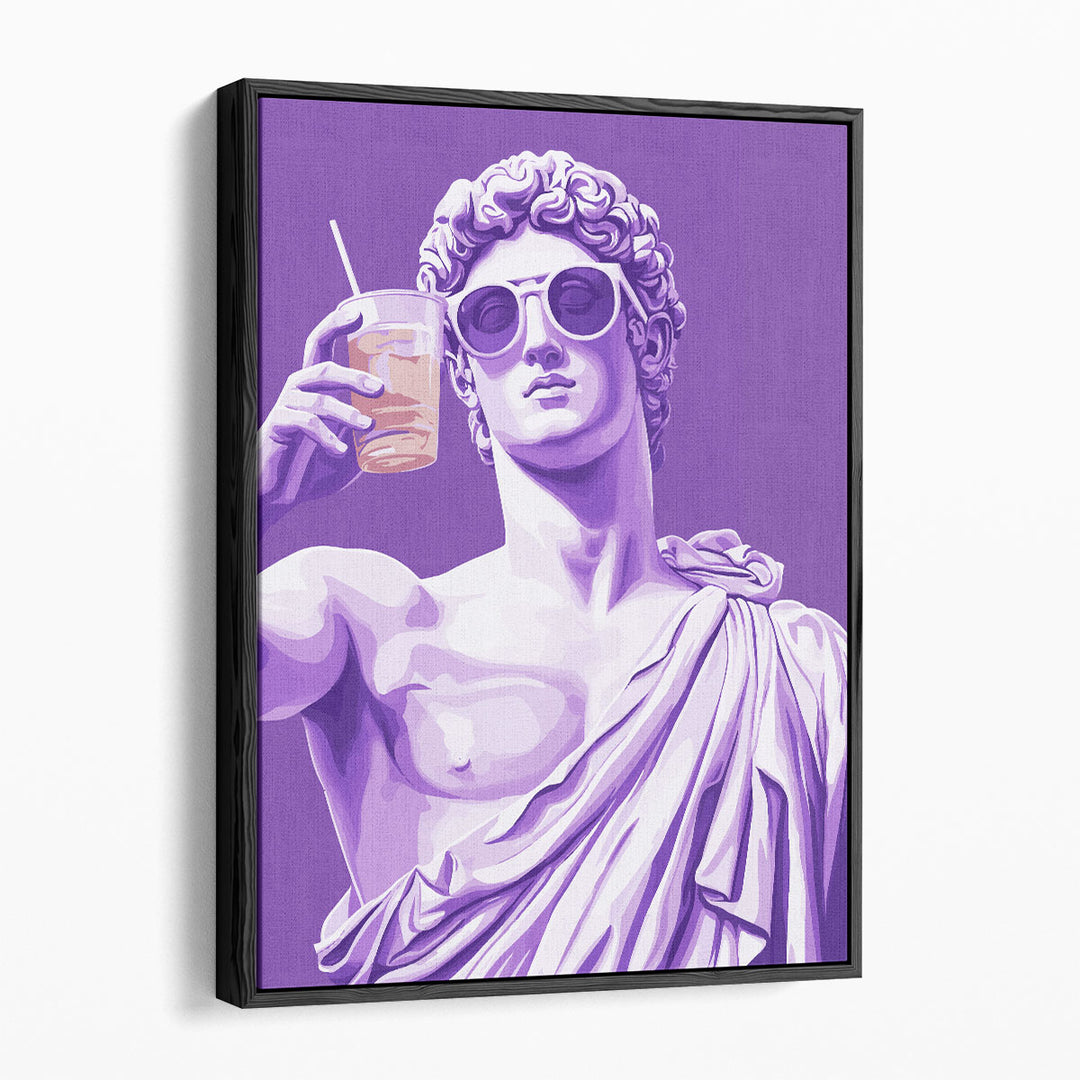 purple pop culture wall art – iconic statue