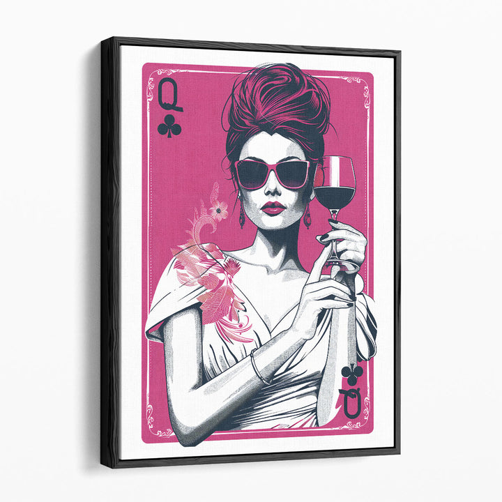 fashion wall art – Queen of Clubs backdrop in pink