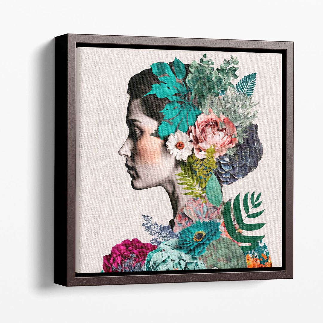 Floral Profile - Canvas Print Wall Art