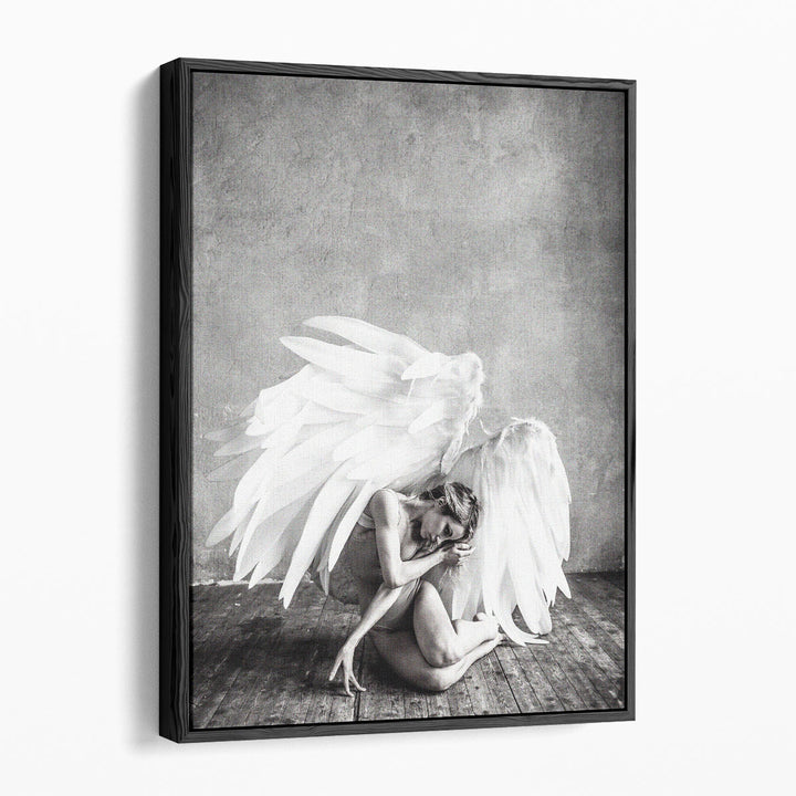 Angel Black and White - Canvas Print Wall Art