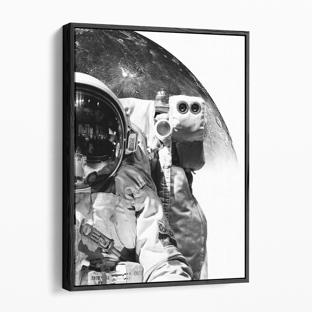Modern Astronaut No. 1 Black and White - Canvas Print Wall Art