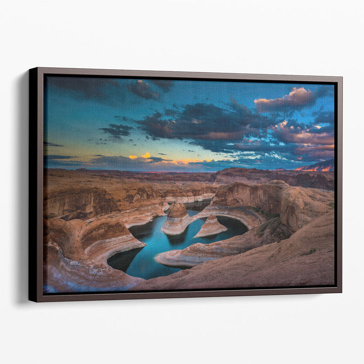 Canyon and Navajo Mountain after Sunset, Lake Powell Utah - Canvas Print Wall