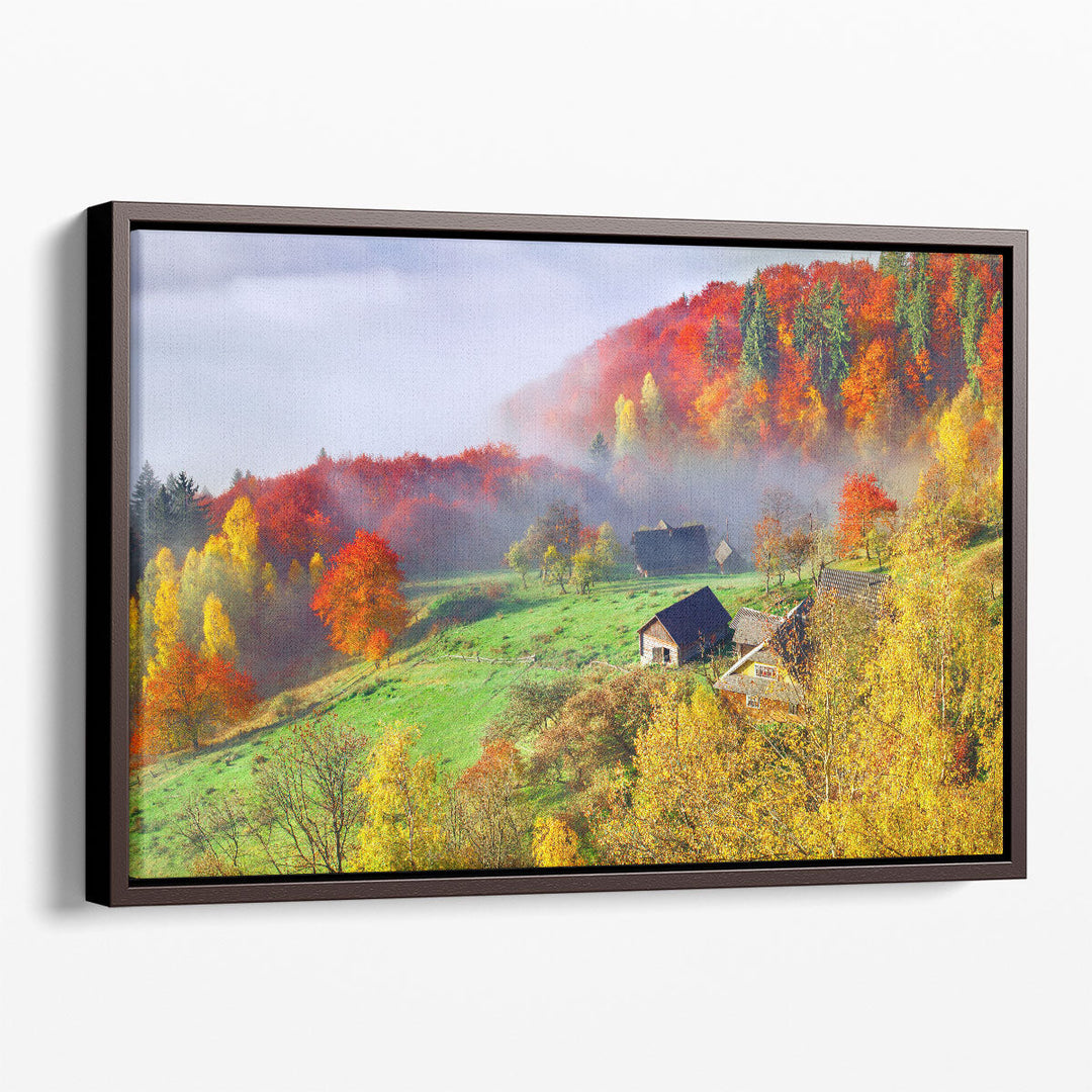 Colorful Autumn Landscape in The Carpathian Mountains - Canvas Print Wall Art