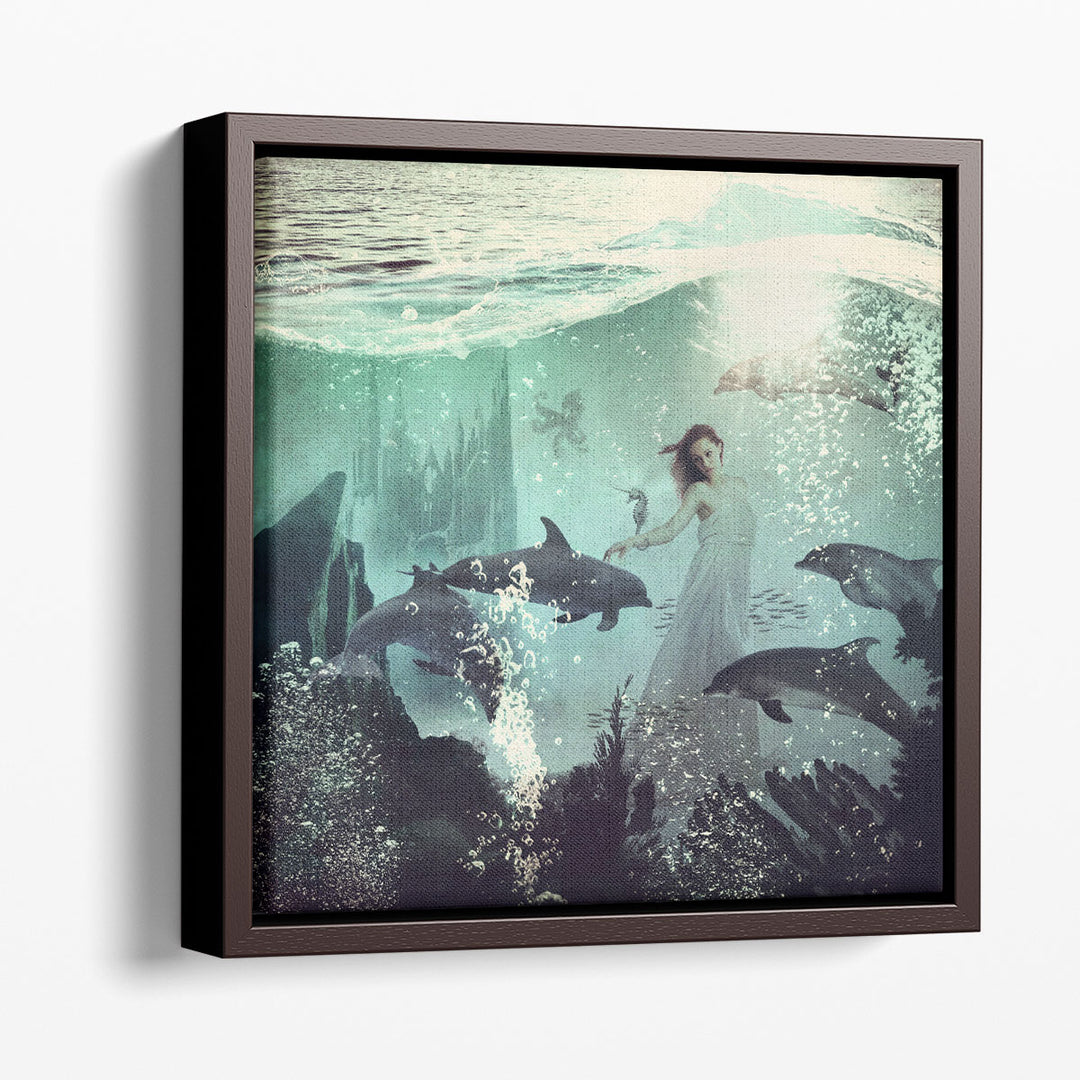 The Sea Unicorn Lady - Canvas Print Wall Art