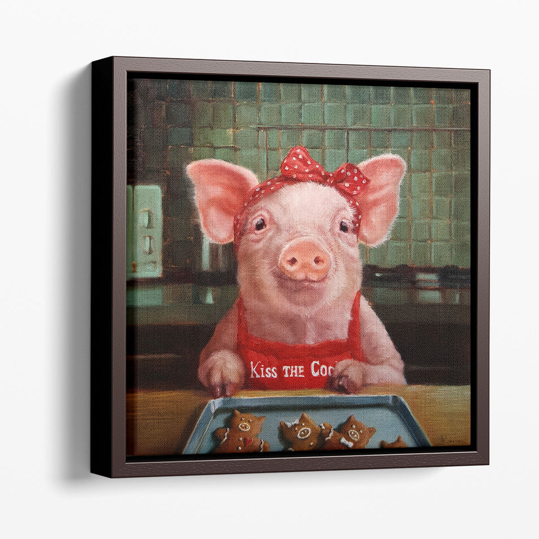 Gingerbread Pigs - Canvas Print Wall Art