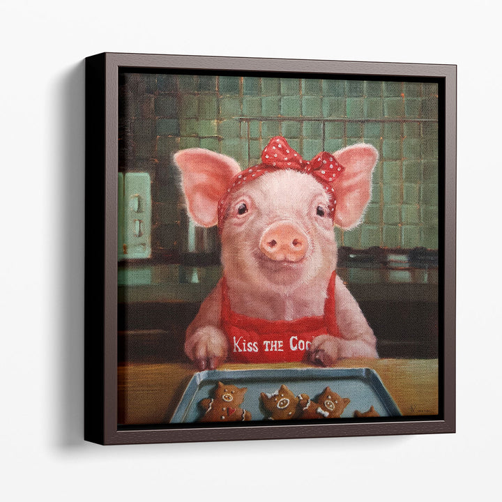 Gingerbread Pigs - Canvas Print Wall Art