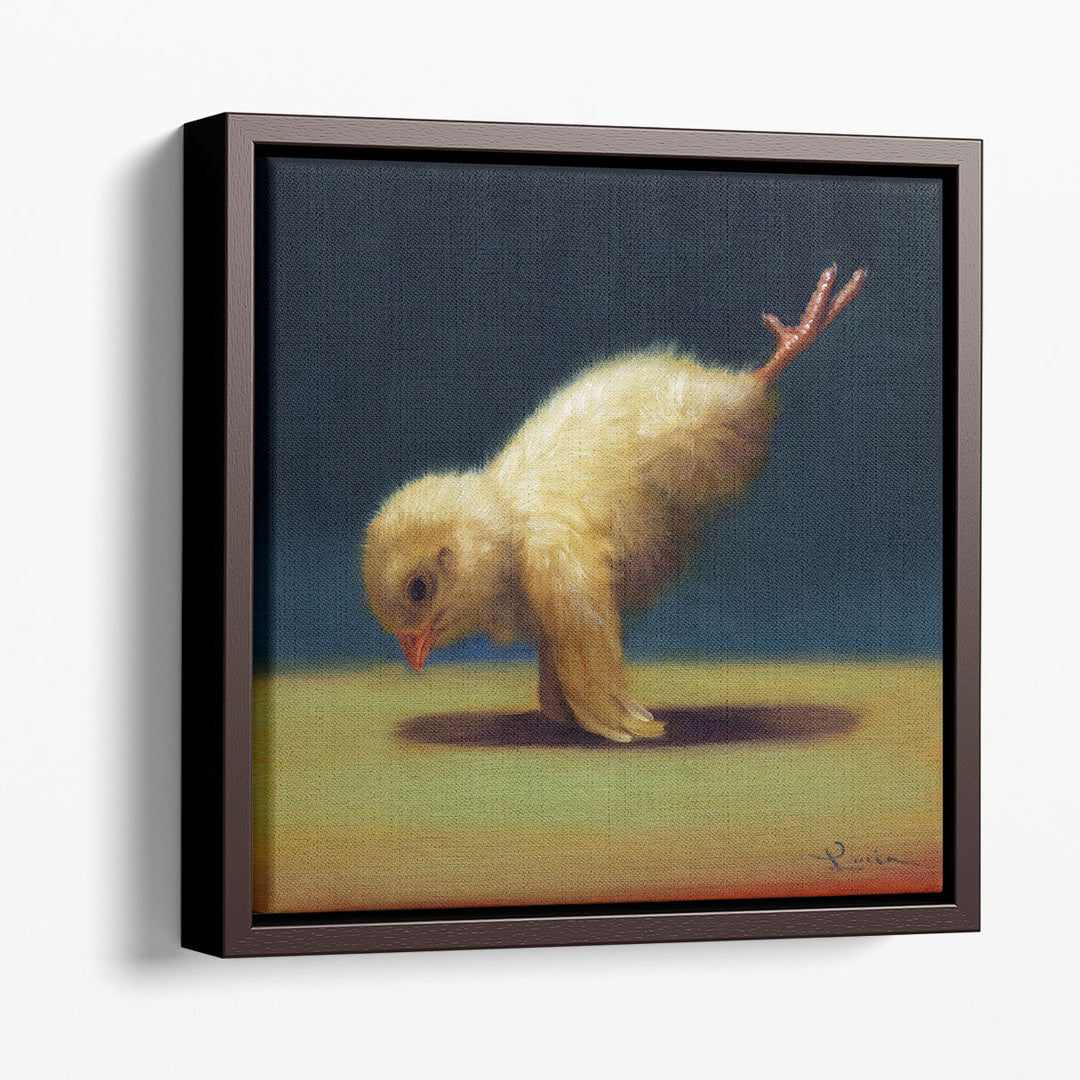 Yoga Chick Peacock - Canvas Print Wall Art