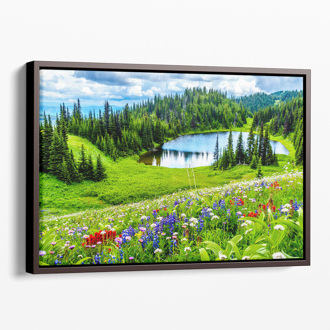 Tod Lake Through The Alpine Meadows, British Columbia - Canvas Print Wall Art