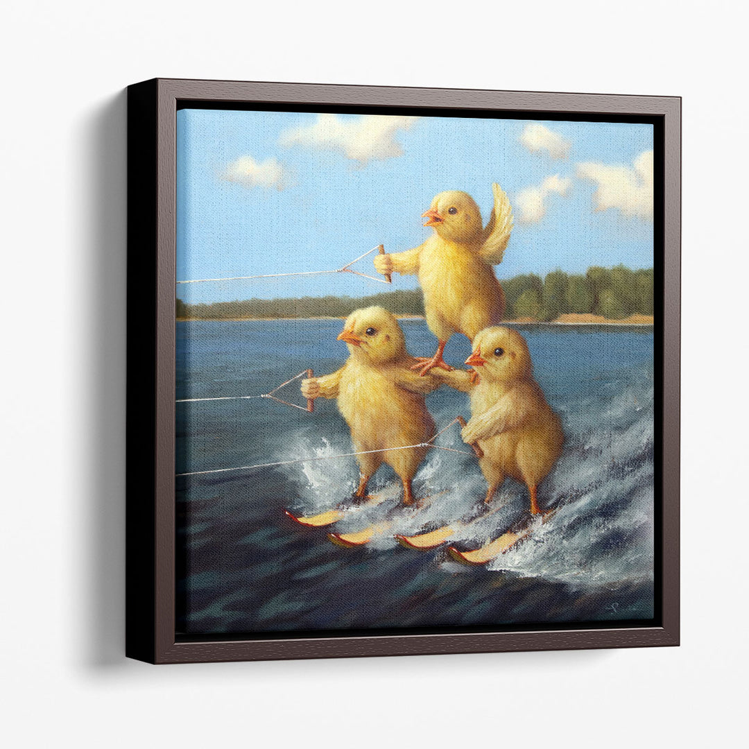 Water Ski Chicks - Canvas Print Wall Art