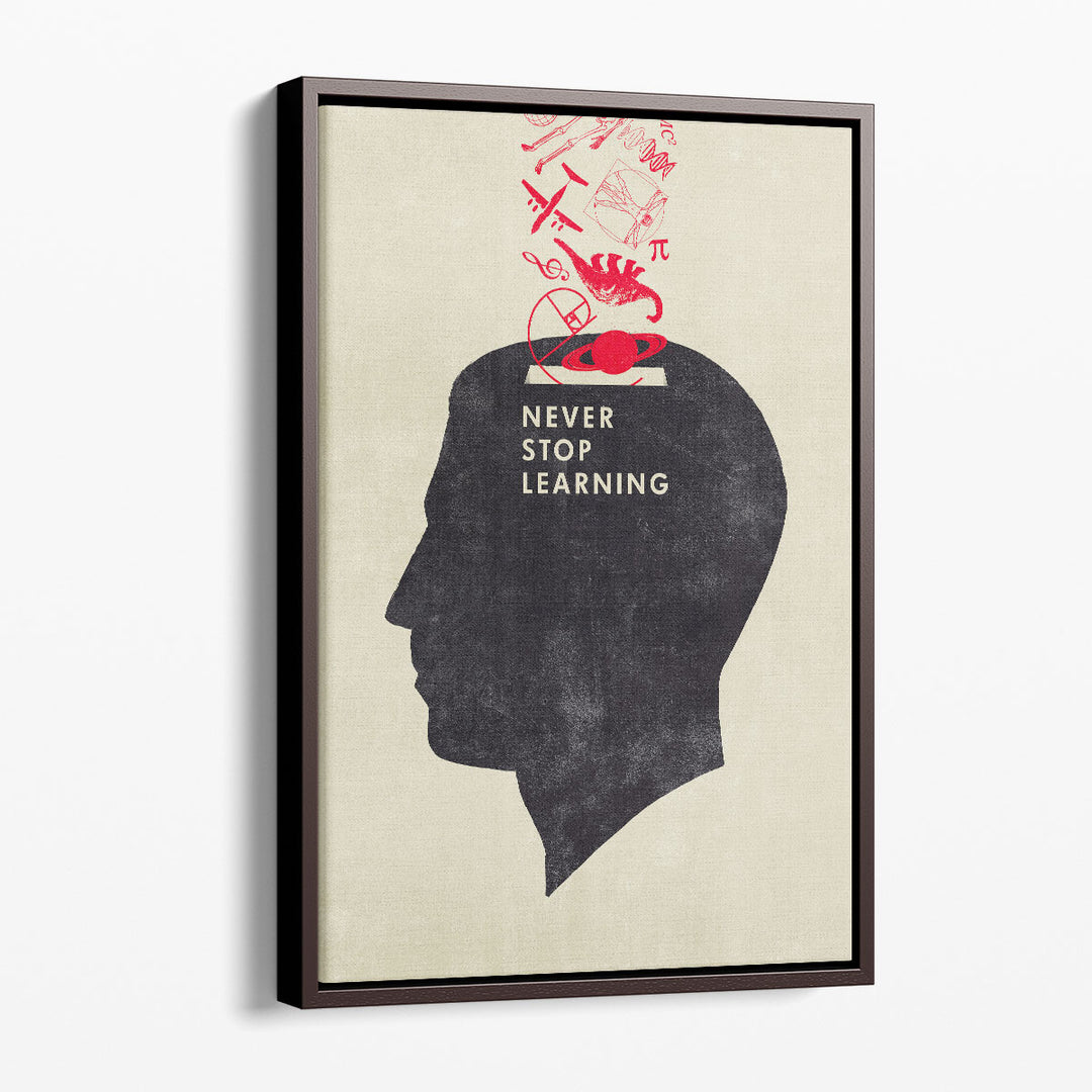 Never Stop Learning - Canvas Print Wall Art