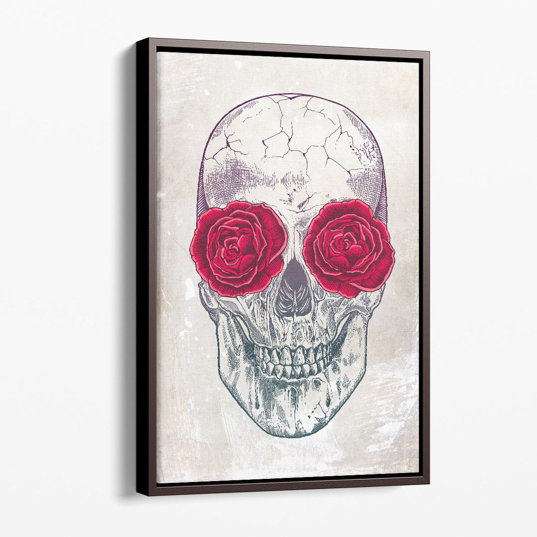 Skull And Roses - Canvas Print Wall Art