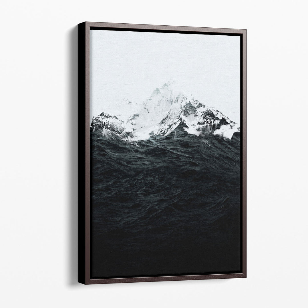 Those Waves Were Like Mountains Black and White - Canvas Print Wall Art