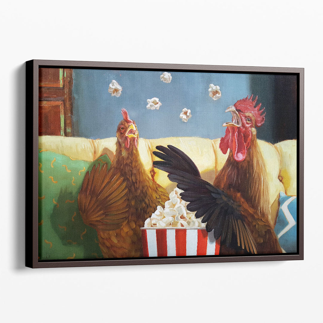 Popcorn Chickens - Canvas Print Wall Art