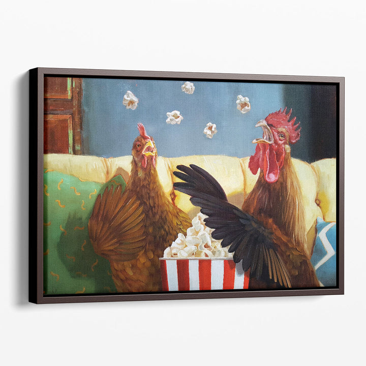 Popcorn Chickens - Canvas Print Wall Art