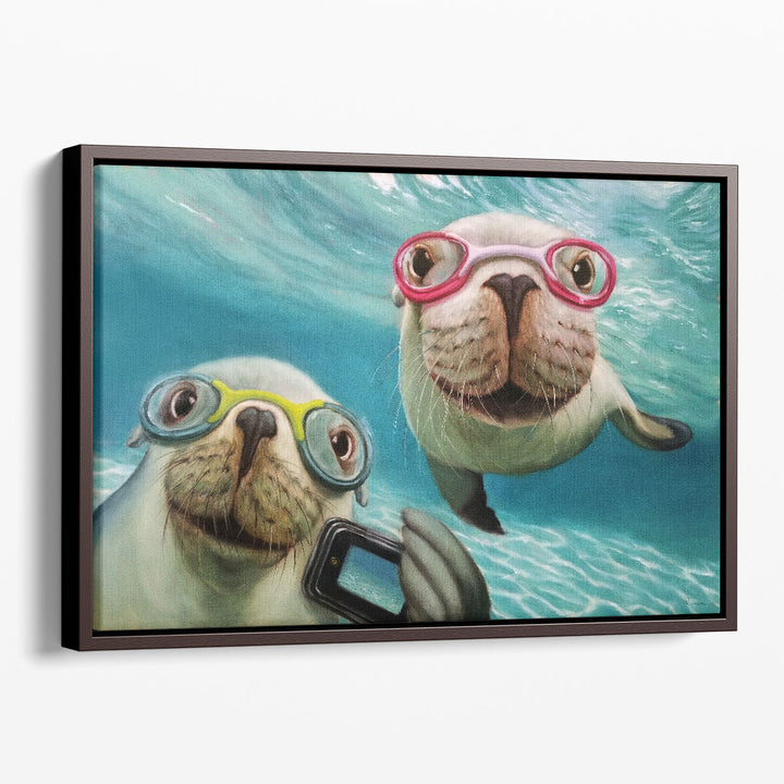 Underwater Selfie- Canvas Print Wall Art