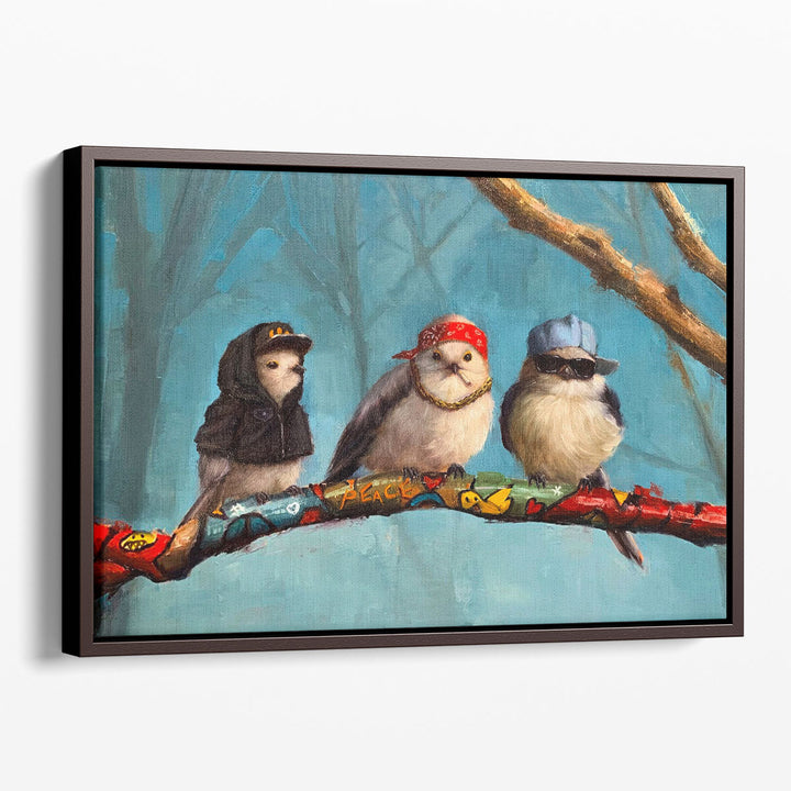 Birdz In Da Hood - Canvas Print Wall Art