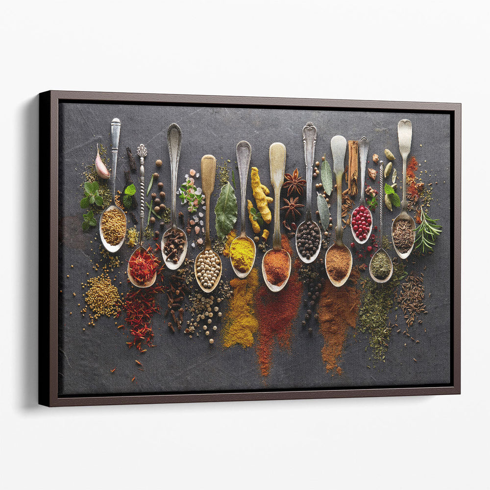 Herbs and Spices Kitchen Decor, Restaurant Art - Canvas Print Wall Art