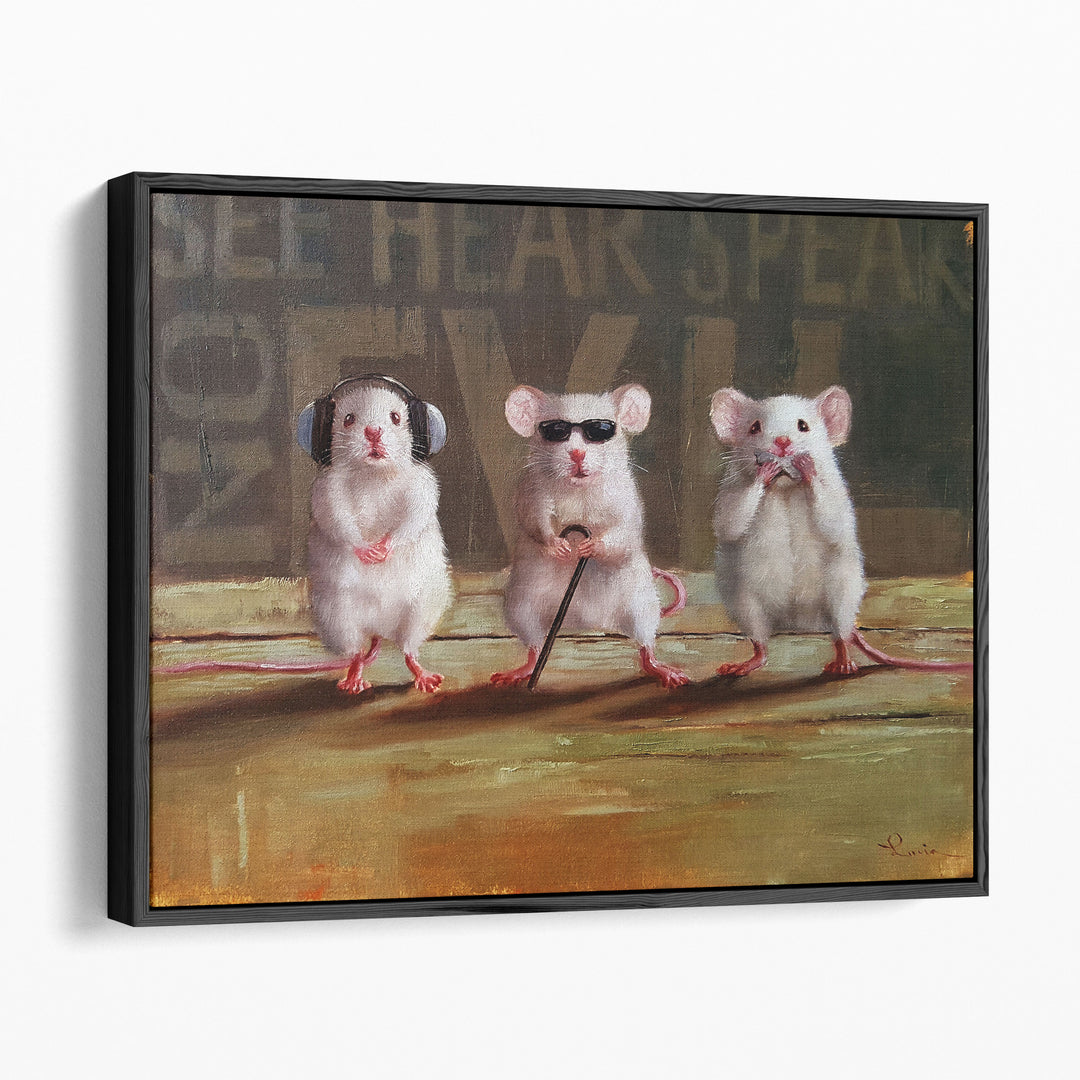 Three Wise Mice - Canvas Print Wall Art