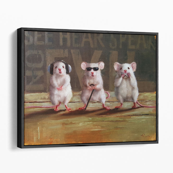 Three Wise Mice - Canvas Print Wall Art