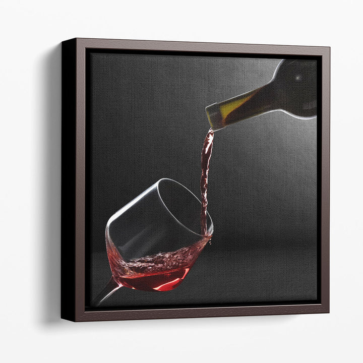 Wine On Black Background - Canvas Print Wall Art