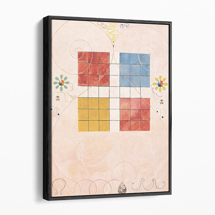  geometric art prints – red blue yellow shapes
