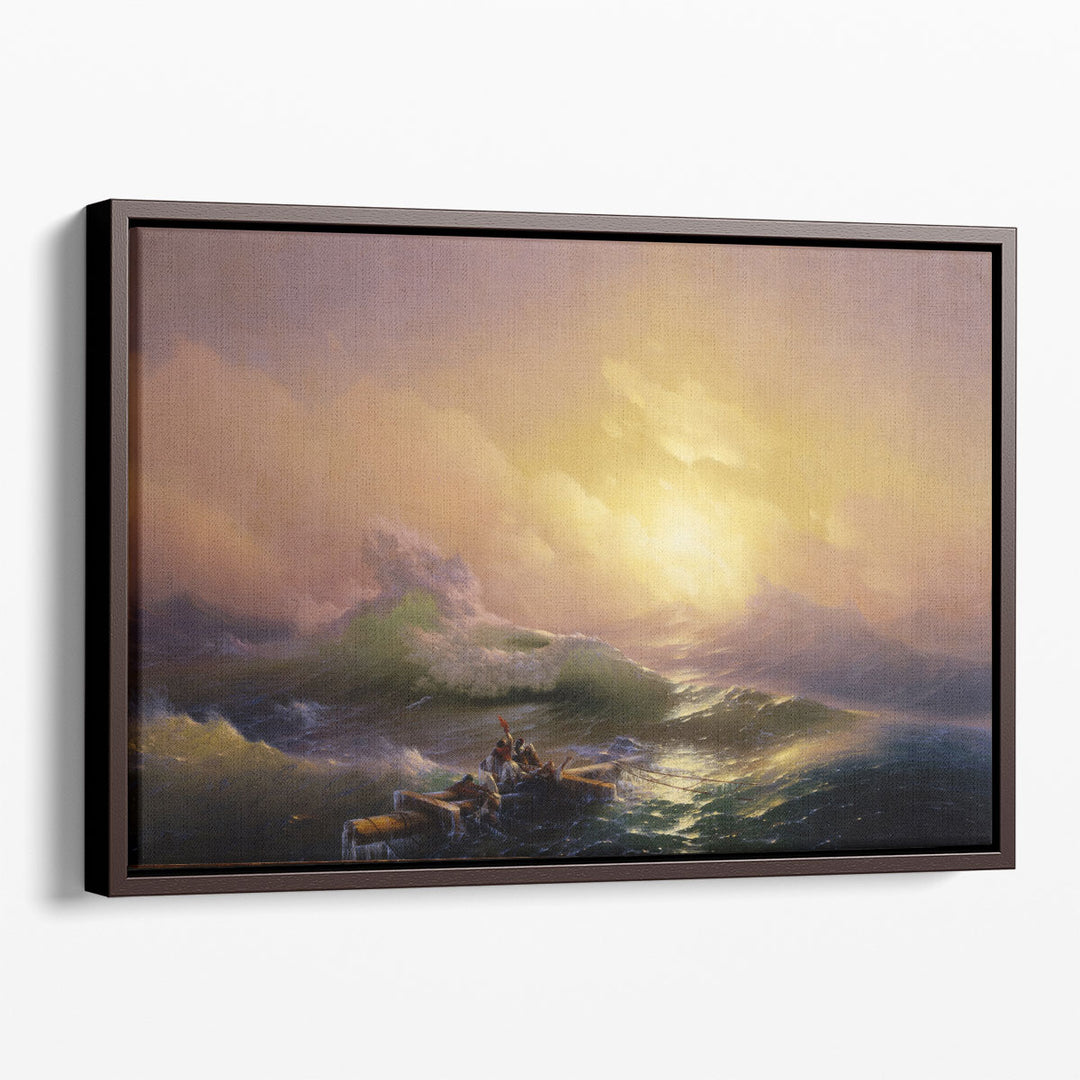 scenic wall art – crashing neutral-hued waves