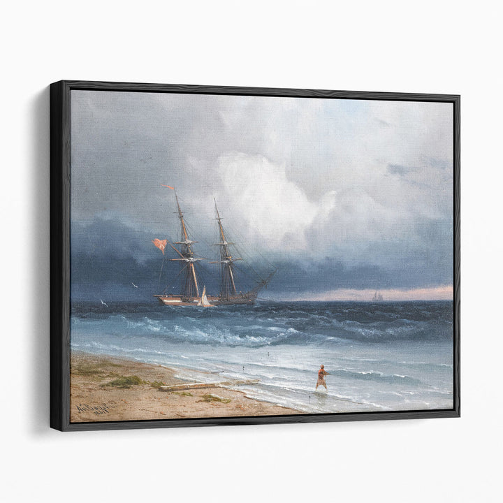 Oceanic Beach Artwork soft blue sandy shore