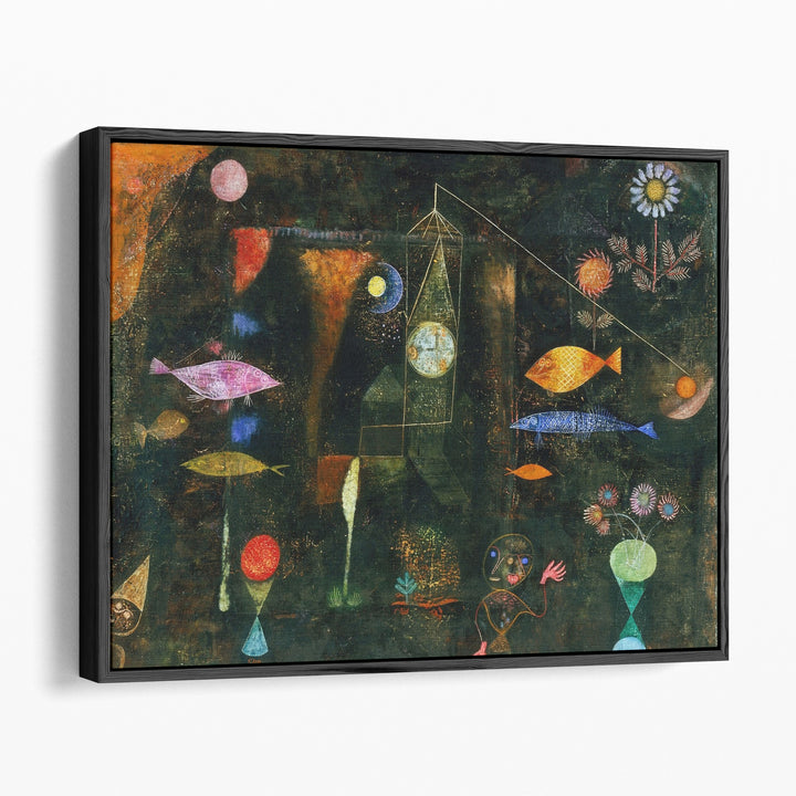 Abstract composition of colorful fish