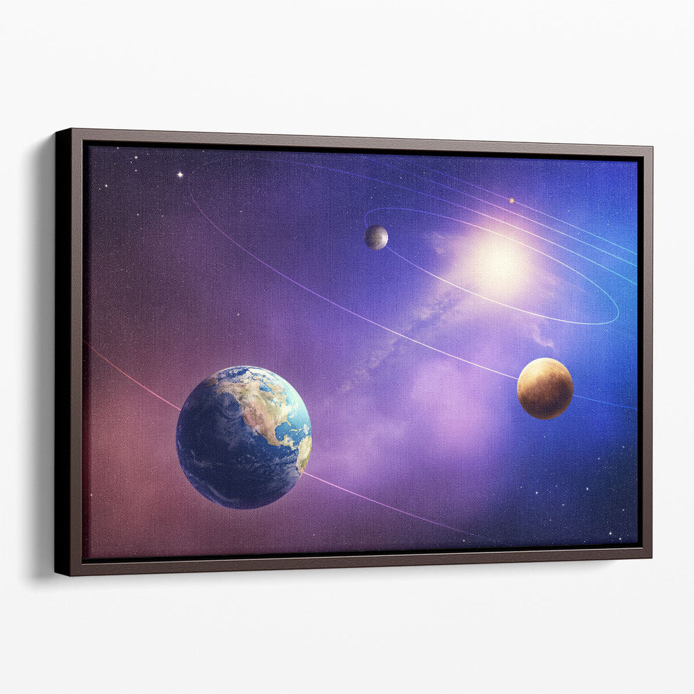 Inner Four Solar System Planets - Canvas Print Wall Art