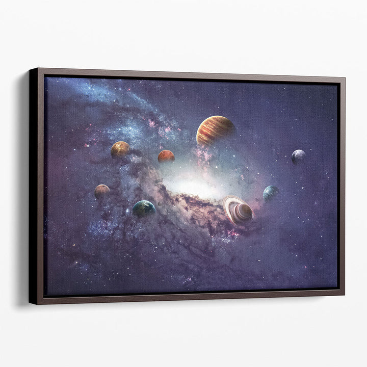 Planets of the Solar System and Black Hole - Canvas Print Wall Art