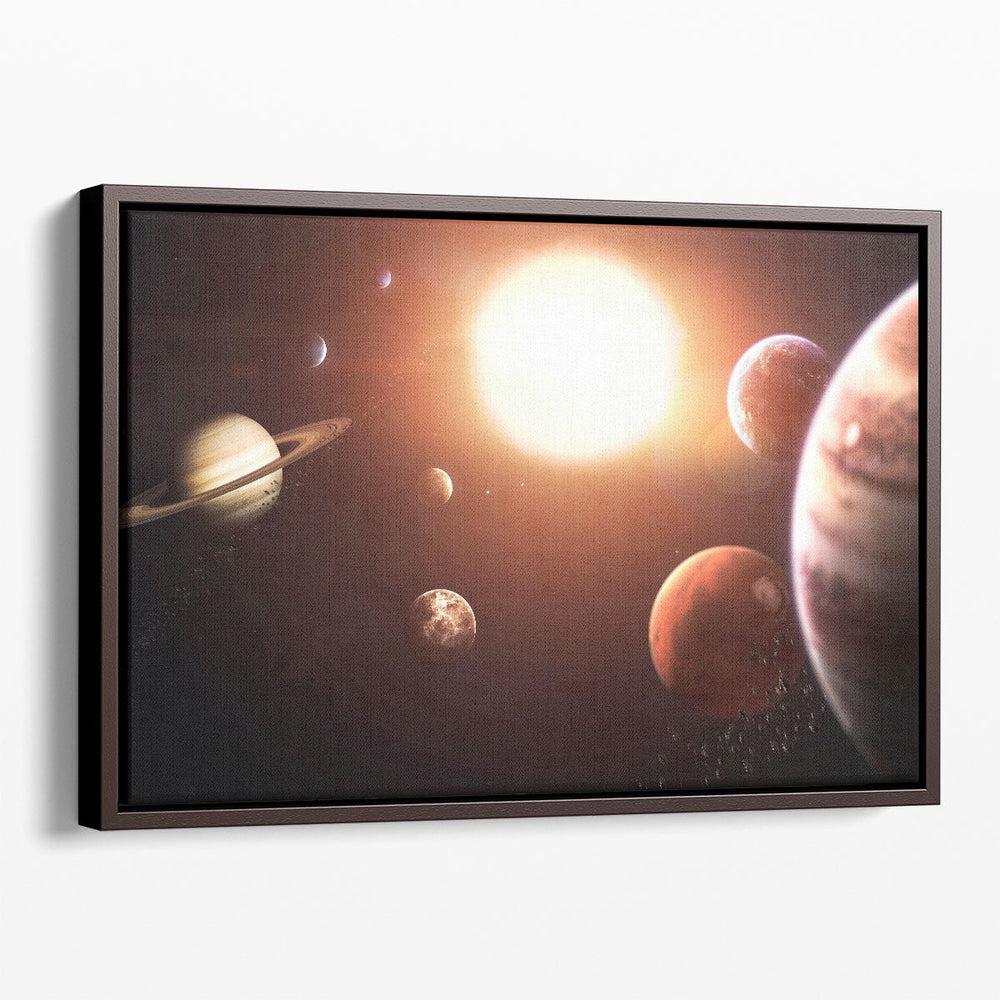 Solar System Planets, Earth, Mars, Jupiter and Others - Canvas Print Wall Art