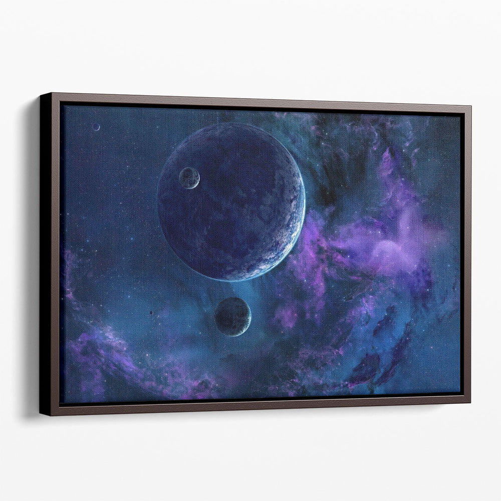 Some Blue And White Planets - Canvas Print Wall Art