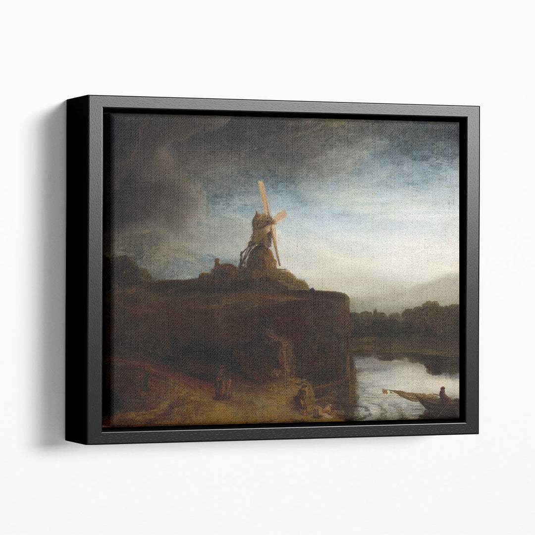 Evening Riverbank Canvas moonlit water with reeds